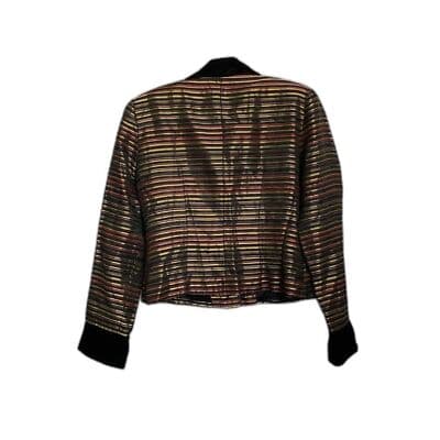 JS Collections Petite Women's Striped Blazer Size 10 Multicolor Vintage - Thumbnail 3