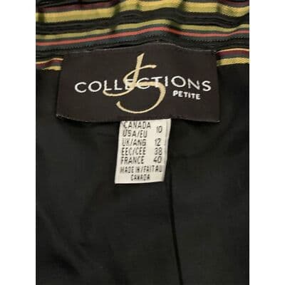 JS Collections Petite Women's Striped Blazer Size 10 Multicolor Vintage - Thumbnail 11