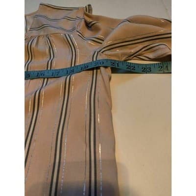 Liz Claiborne Womens Tunic Top Pink Striped Long Sleeve V Neck High Low S - Thumbnail 7