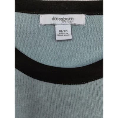 Dressbarn Crew Neck Short Sleeve Striped Acrylic/Cotton Shirt 18/20 - Thumbnail 4