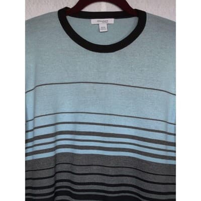 Dressbarn Crew Neck Short Sleeve Striped Acrylic/Cotton Shirt 18/20 - Thumbnail 3