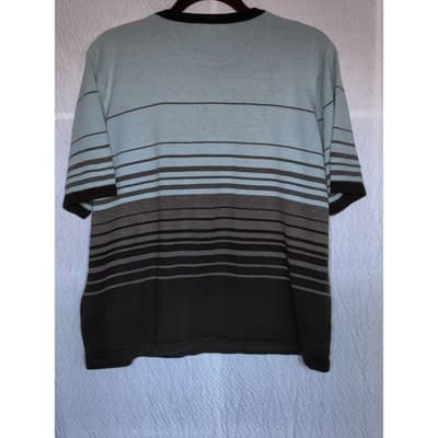 Dressbarn Crew Neck Short Sleeve Striped Acrylic/Cotton Shirt 18/20 - Thumbnail 9