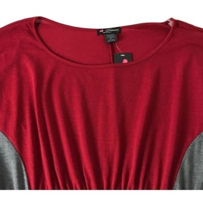 2X Womens Love Delirious Los Angeles Colorblock Red, Black And Gray Dress - Thumbnail 6