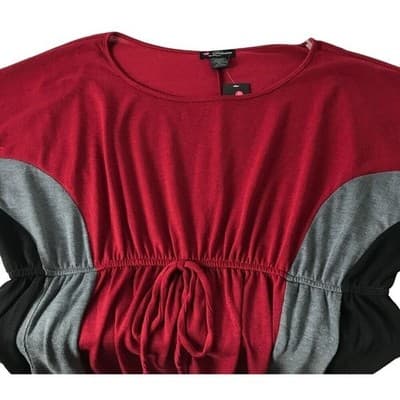 2X Womens Love Delirious Los Angeles Colorblock Red, Black And Gray Dress - Thumbnail 5