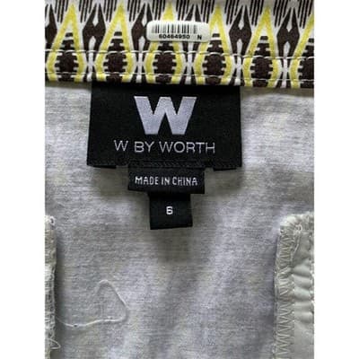 W by Worth Women's Geometric Button-Up Mini Skirt Size 6 Multicolor - Thumbnail 3