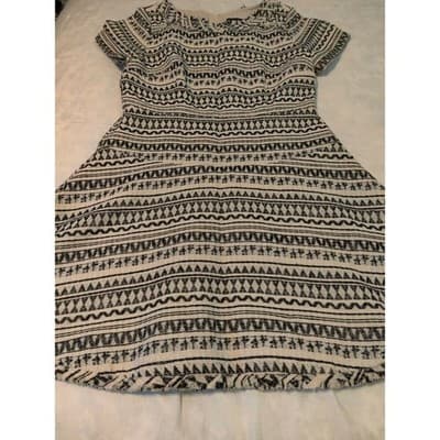 Banana Republic Ponte Knit Sheath Dress Short Sleeve White Black Size 10 - Thumbnail 8