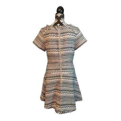 Banana Republic Ponte Knit Sheath Dress Short Sleeve White Black Size 10 - Thumbnail 5