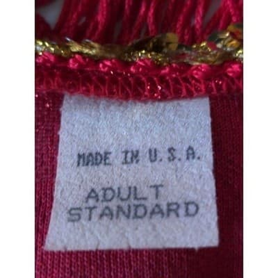 Vintage Womens Red Embellished Gold Sequin Layered Fringe Tank Top - Thumbnail 4