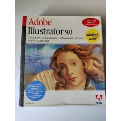 Adobe Illustrator 9.0 Education Version Macintosh, Sealed, Brand New. - Image 1