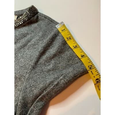 LOFT Women Gray Jewel Neck Short Sleeve Casual Shift Dress Size M - Thumbnail 10