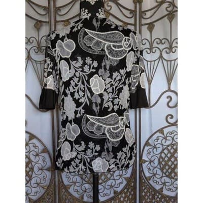 VTG. Women's Appointments Size Small Floral Print Blouse - Thumbnail 3