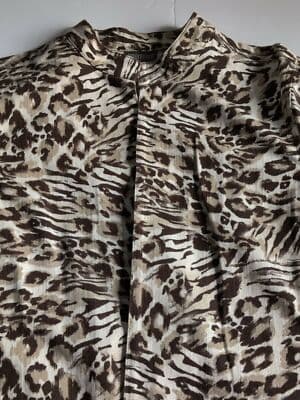 Additions By Chico's Size 1 Womens Leopard Print Brown Jacket Long Sleeve - Thumbnail 5