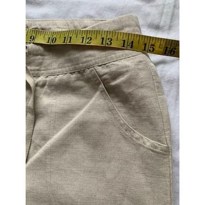 Coldwater Creek Women's Wide-Leg Pants Size 4 Beige Casual Drawstring - Thumbnail 8