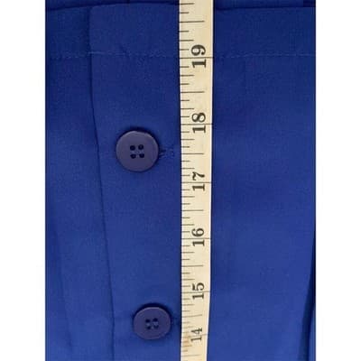 Bar III Women's XL Blue Pleated Mini Skirt Button Front Casual - Thumbnail 6