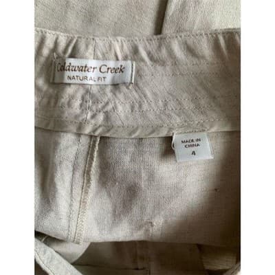 Coldwater Creek Women's Wide-Leg Pants Size 4 Beige Casual Drawstring - Thumbnail 10