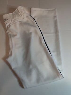 New Mizuno Full Length Baseball Pants Open Hem Bottom Adult Off White Size Large - Thumbnail 2