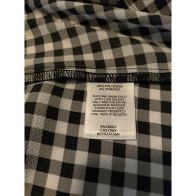 NWT BP Womens One Shoulder Ruffled Checked Top Blouse Black/White/Brown Size XS - Thumbnail 9