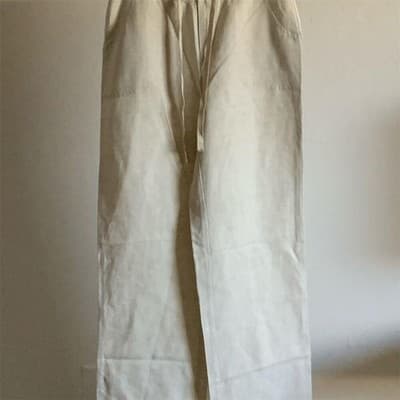 Coldwater Creek Women's Wide-Leg Pants Size 4 Beige Casual Drawstring - Image 1