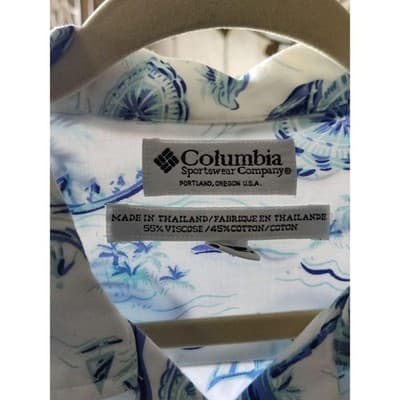 VTG. Columbia Sportwear Women Top Blouse Shirt Size M Button Up Cotton Blend - Thumbnail 6