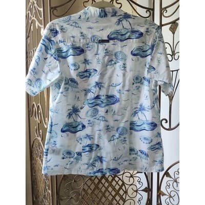 VTG. Columbia Sportwear Women Top Blouse Shirt Size M Button Up Cotton Blend - Thumbnail 3