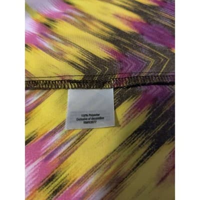 ana A New Approach Petite PM Purple Yellow Chevron Crochet Racerback Tank Top - Thumbnail 11