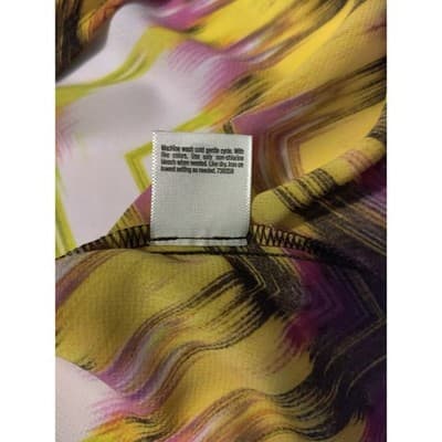 ana A New Approach Petite PM Purple Yellow Chevron Crochet Racerback Tank Top - Thumbnail 12