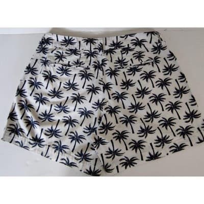 Old Navy Womens White Shorts Blue Palm Trees Cotton Size 2 - Thumbnail 3