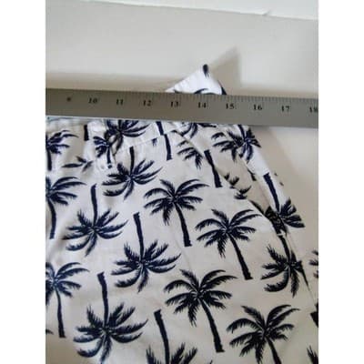 Old Navy Womens White Shorts Blue Palm Trees Cotton Size 2 - Thumbnail 6