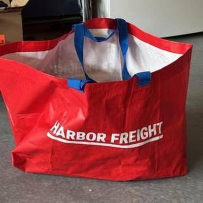 Lot of 3 Harbor Freight Red Blue Tote Bag Large Reusable Shopping Grocery Bag - Thumbnail 3