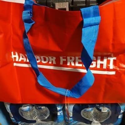 Lot of 3 Harbor Freight Red Blue Tote Bag Large Reusable Shopping Grocery Bag - Thumbnail 5