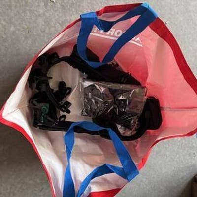 Lot of 3 Harbor Freight Red Blue Tote Bag Large Reusable Shopping Grocery Bag - Thumbnail 6