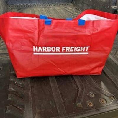 Lot of 3 Harbor Freight Red Blue Tote Bag Large Reusable Shopping Grocery Bag - Thumbnail 2