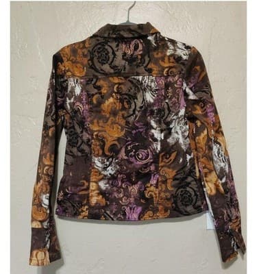 Simon Chang Womens Full Zipper jacket Pockets Long Sleeves Brown Size 8 - Thumbnail 4