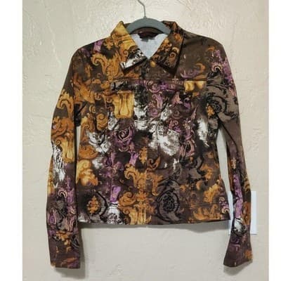 Simon Chang Womens Full Zipper jacket Pockets Long Sleeves Brown Size 8 - Thumbnail 3