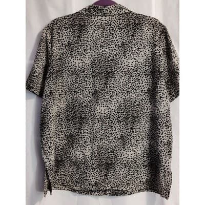 AGB California Leopard Print Button Up Short Sleeve Blouse Women - Thumbnail 2
