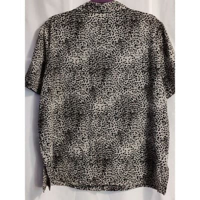 AGB California Leopard Print Button Up Short Sleeve Blouse Women - Thumbnail 9