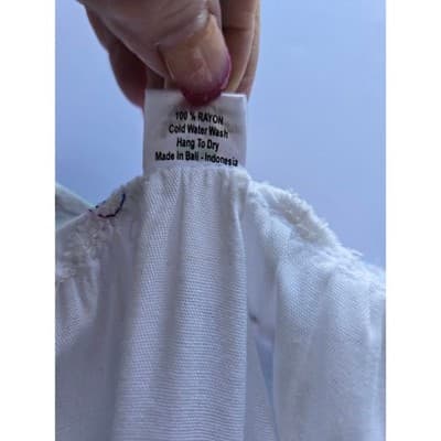 ONE SIZE Island Planet White Green Tie Dye Embroidered Sleeveless Beach Dress - Thumbnail 10