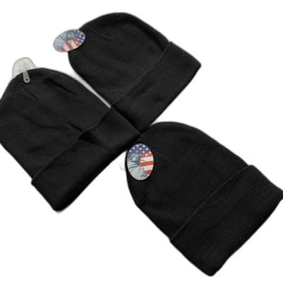 3 Beanie Knit Ski Cap Hat Winter Lace Beanie Adult One Size Knit Deep Black - Thumbnail 2