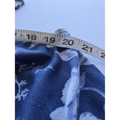 H&M Blue Floral Maxi Dress Spaghetti Strap Tiered Ruffle Midi Summer - Thumbnail 9