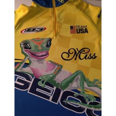 Game Gear Long Sleeve Jersey T-Shirt USA Team Frog Print Yellow/Blue Size LG - Thumbnail 9