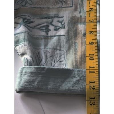 Lighthouse Point Women's Floral Top Button Front Short Sleeve Ivory Size Small - Thumbnail 10