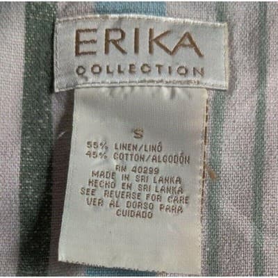 Erika Collection Womens Dress Linen Blend Shift Long Floral Pocket Size Small - Thumbnail 7