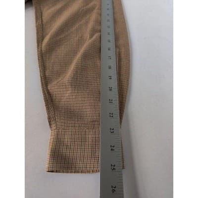 Vtg. Men Tommy Hilfiger Button Down Shirt Large Long Sleeve Plaid Brown Red - Thumbnail 7