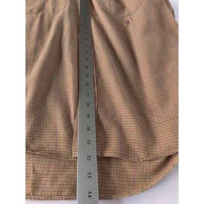 Vtg. Men Tommy Hilfiger Button Down Shirt Large Long Sleeve Plaid Brown Red - Thumbnail 8