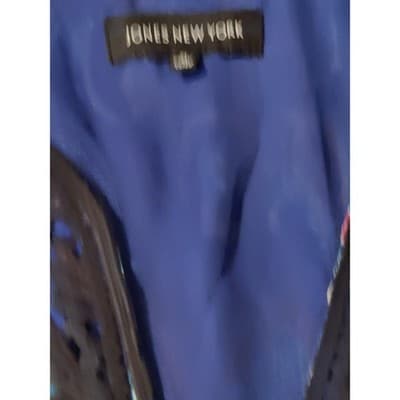 VTG. Jones New York Womens Floral Sleeveless Top Blouse Lace Neckline Blue XL - Thumbnail 6