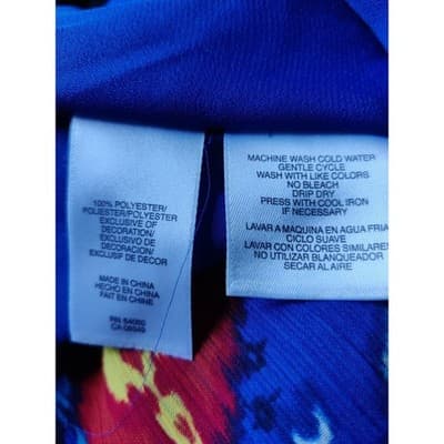 VTG. Jones New York Womens Floral Sleeveless Top Blouse Lace Neckline Blue XL - Thumbnail 10