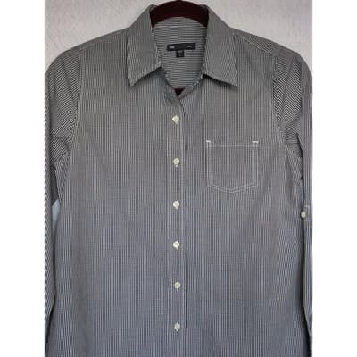 Gap Women's Classic Fitted Blue & White Checked Button Down Shirt Sz S - Thumbnail 9
