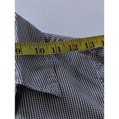 Gap Women's Classic Fitted Blue & White Checked Button Down Shirt Sz S - Thumbnail 7