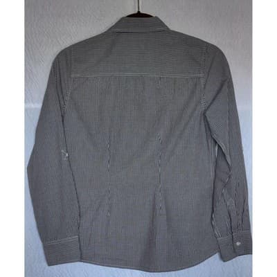 Gap Women's Classic Fitted Blue & White Checked Button Down Shirt Sz S - Thumbnail 2