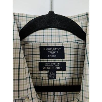 Mens Dockers Dress Checker Button Down Collar Long Sleeve Shirt Medium - Thumbnail 5